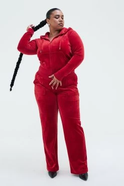 Juicy Couture ASTOR RED CLASSIC VELOUR ROBERTSON HOODIE -Juicy Couture PLUS SIZE LOVELLE 0954