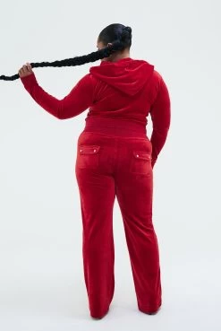 Juicy Couture ASTOR RED CLASSIC VELOUR DEL RAY POCKETED BOTTOMS -Juicy Couture PLUS SIZE LOVELLE 1000