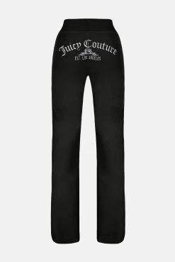 Juicy Couture BLACK ARCH CREST LOW RISE CLASSIC VELOUR PANT -Juicy Couture RECARCHEDMETALLICLAYLAPANT JCBBJ223810 101 BLACK 02