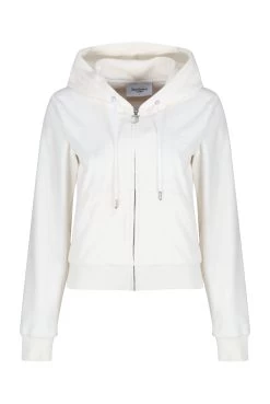 Juicy Couture CREAM CLASSIC VELOUR ROBERTSON HOODIE -Juicy Couture ROBERTSON FRONT SUGAR SWIZZLE
