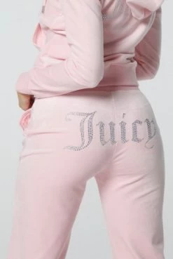 Juicy Couture ALMOND BLOSSOM CLASSIC VELOUR DEL RAY DIAMANTE BOTTOMS -Juicy Couture ROBERTSONDIAMANTE JCCA221006 121 ALMONDBLOSSOM DELRAYDIAMANTE JCCB221007 101 BLACK 0111copyLarge