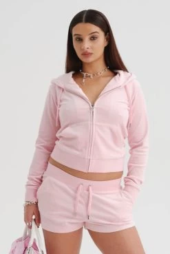 Juicy Couture ALMOND BLOSSOM CLASSIC VELOUR TRACK SHORT