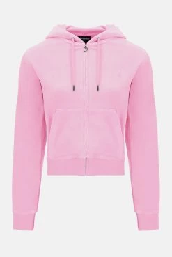 Juicy Couture BEGONIA PINK CLASSIC VELOUR ROBERTSON HOODIE -Juicy Couture ROBERTSONHOODIE JCAP176 334 BEGONIAPINK 01