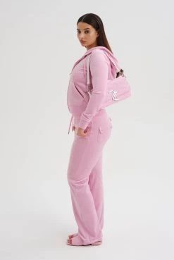 Juicy Couture BEGONIA PINK CLASSIC VELOUR DEL RAY POCKETED BOTTOMS -Juicy Couture ROBERTSONHOODIE JCAP176 334 BEGONIAPINK 018