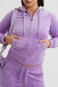 Juicy Couture SHEER LILAC CLASSIC VELOUR ROBERTSON HOODIE