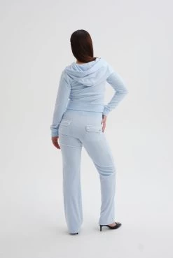 Juicy Couture NANTUCKET BREEZE CLASSIC VELOUR DEL RAY POCKETED BOTTOMS -Juicy Couture ROBERTSONHOODIE JCAP176 382 NANTUCKETBREEZE 027