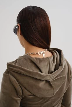 Juicy Couture VETIVER CLASSIC VELOUR ROBERTSON HOODIE -Juicy Couture ROBERTSONHOODIE JCAP176 393 VETIVER 030