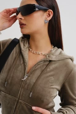 Juicy Couture VETIVER CLASSIC VELOUR ROBERTSON HOODIE -Juicy Couture ROBERTSONHOODIE JCAP176 393 VETIVER 034