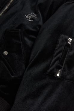 Juicy Couture BLACK VELOUR BOMBER JACKET -Juicy Couture RYDELL BLACK JCWCO23328 101 3