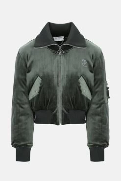 Juicy Couture THYME VELOUR BOMBER JACKET -Juicy Couture RYDELLBOMBERCOAT JCWCO23328 482 THYME 01