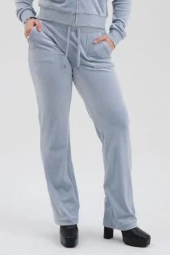 Juicy Couture BLUE FOG CLASSIC VELOUR DEL RAY POCKETED BOTTOMS
