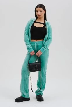 Juicy Couture MARINE GREEN CLASSIC VELOUR ROBERTSON HOODIE -Juicy Couture SH26 AN ROBERTSONHOODIE JCAP176 507 MARINEGREEN DELRAYBOTTOMS JCAP180 507 MARINEGREEN JCPF23 4159