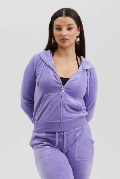 Juicy Couture DAHLIA PURPLE CLASSIC VELOUR ROBERTSON HOODIE