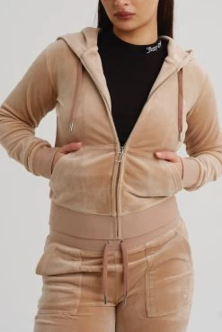 Juicy Couture CARAMEL CLASSIC VELOUR ROBERTSON HOODIE