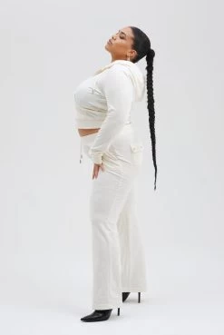 Juicy Couture CREAM CLASSIC VELOUR DEL RAY POCKETED BOTTOMS