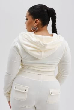 Juicy Couture CREAM CLASSIC VELOUR DEL RAY POCKETED BOTTOMS -Juicy Couture SUGARSWIZZLE1