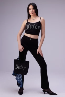 BLACK VELOUR DIAMANTE FLARED PANTS -Juicy Couture Screenshot2022 09 20at13.06.29