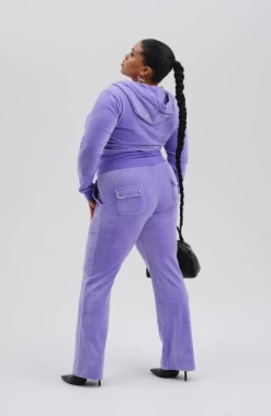 Juicy Couture VIOLET TULIP CLASSIC VELOUR DEL RAY POCKETED BOTTOMS