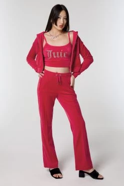 Juicy Couture RASPBERRY SORBET VELOUR DIAMANTE TRACKSUIT BOTTOM -Juicy Couture TINATRACKPANT JCAPW045 124 RASBERRYSORBET MADISONHOODIE JCWA122001 124 RASBERRYSORBET RAINTOPSTRAPPYTOP JCWO222001 124 RASBERRYSORBET 0052