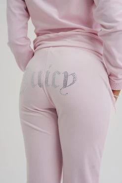 Juicy Couture CHERRY BLOSSOM VELOUR DIAMANTE TRACKSUIT BOTTOM -Juicy Couture TINATRACKPANT JCAPW045 381 CHERRYBLOSSOM 002
