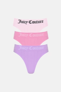 Juicy Couture SEAMLESS RIB HIGH LEG BRIEF 3PK