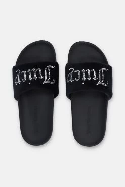 Juicy Couture BLACKPADDED VELOUR SLIDER -Juicy Couture VELOURSLIDER JCFYL222003 101 BLACK 05