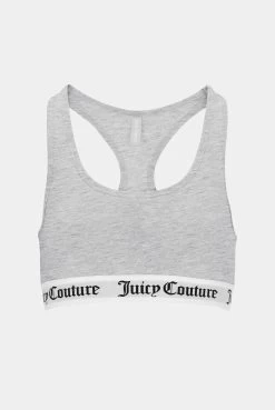 Juicy Couture SILVER MARL COTTON LOUNGE RACER BRA